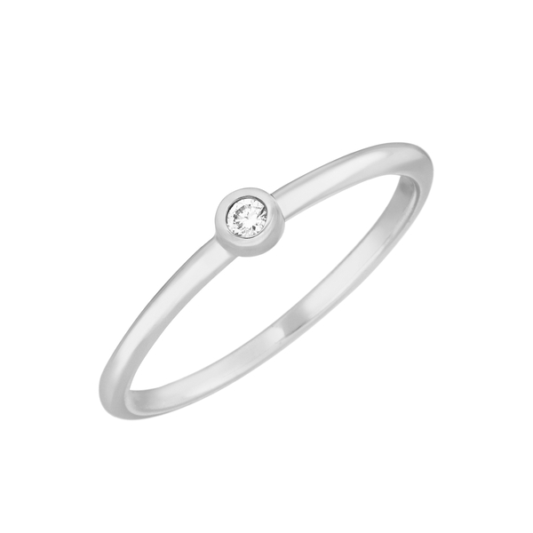 Leaf Jewelry Ring "my first diamond", 14 K Weißgold Begrenztes Angebot