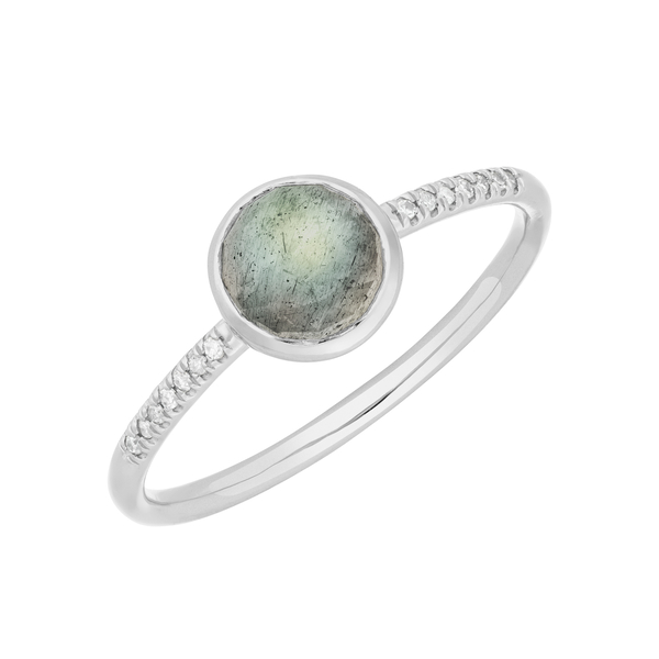 Leaf Jewelry Ring Labradorit mit Diamanten, 14K Weißgold Online Shopping
