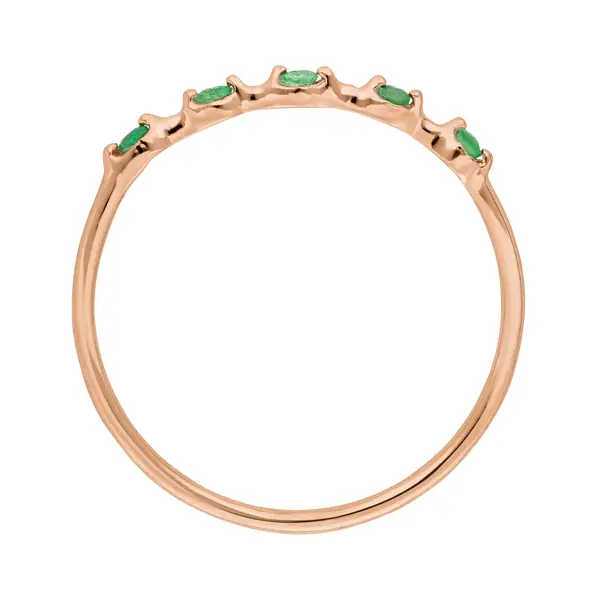 Leaf Jewelry Ring mit 5 Smaragden, 14K Rosegold Black Friday