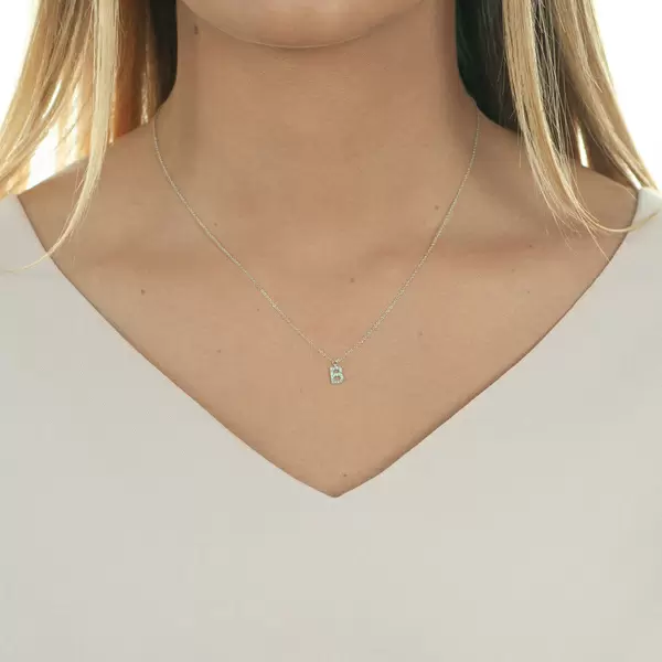 Leaf Jewelry Halskette Letter "B", 14 K Weißgold mit Diamanten Weihnachtsangebot