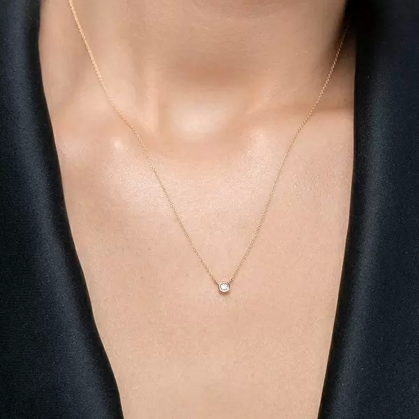 Leaf Jewelry Halskette "my first diamond", 14 K Gelbgold Valentinstagsangebot