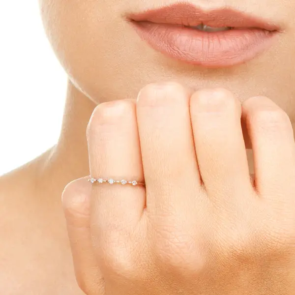 Leaf Jewelry Ring mit 5 Diamanten, 14K Rosegold Online Outlet