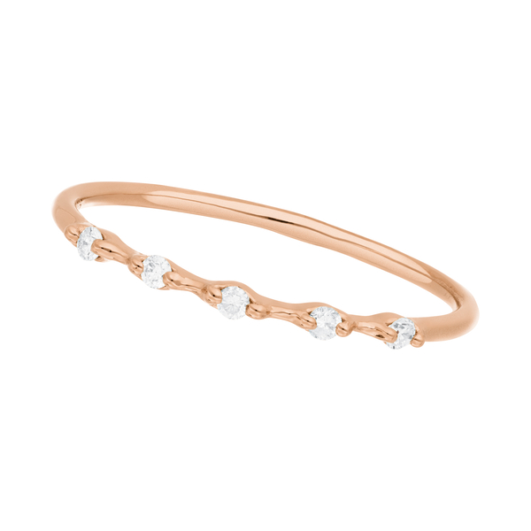 Leaf Jewelry Ring mit 5 Diamanten, 14K Rosegold Online Outlet