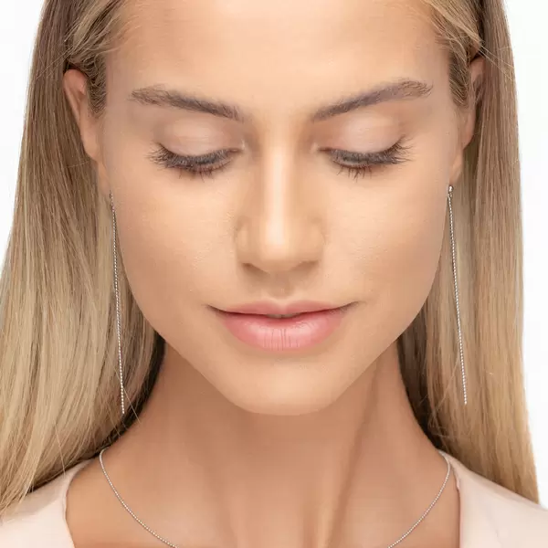 Leaf Jewelry Ohrringe Ball Chain, 14 K Weißgold Bestseller
