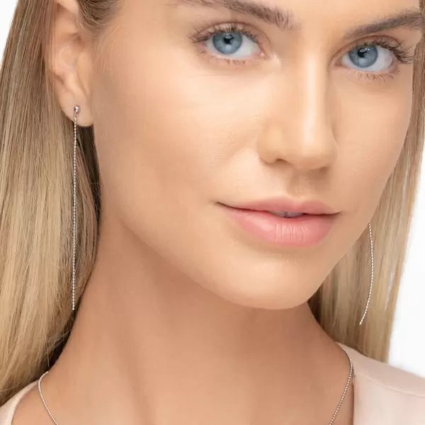 Leaf Jewelry Ohrringe Ball Chain, 14 K Weißgold Bestseller