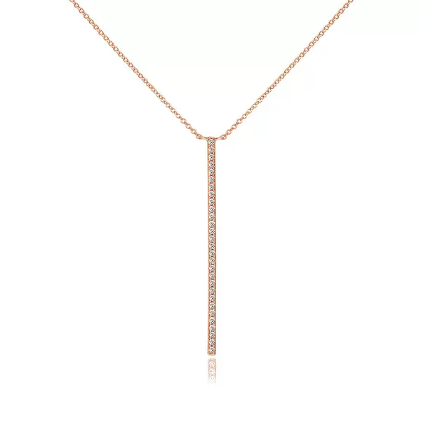 Leaf Jewelry Halskette Bar Diamanten, 18 K Rosegold Saisonale Angebote