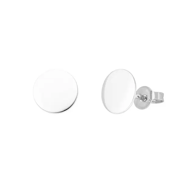 Leaf Jewelry Ohrstecker Disc 8 mm, 14 K Weissgold Kauf eins, bekomm eins gratis
