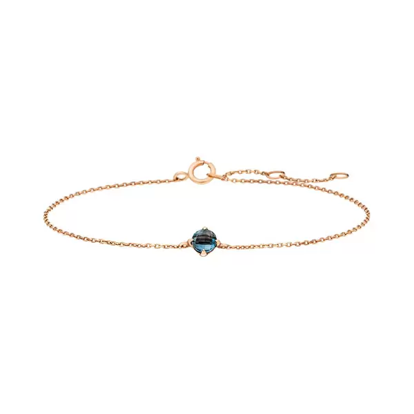 Leaf Jewelry Armkette Cabochon, Blue Topaz, 14 K Rosegold Tägliche Deals