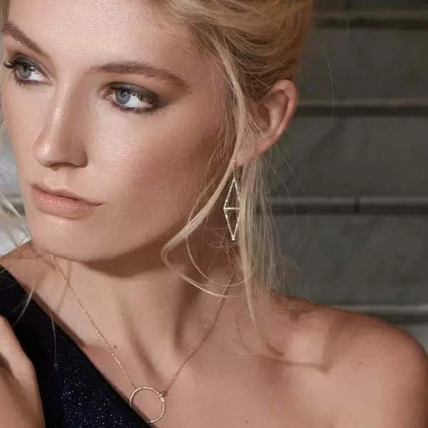 Leaf Jewelry Ohrringe Trapez mit Diamanten, 18 K Rosegold VIP-Rabatte