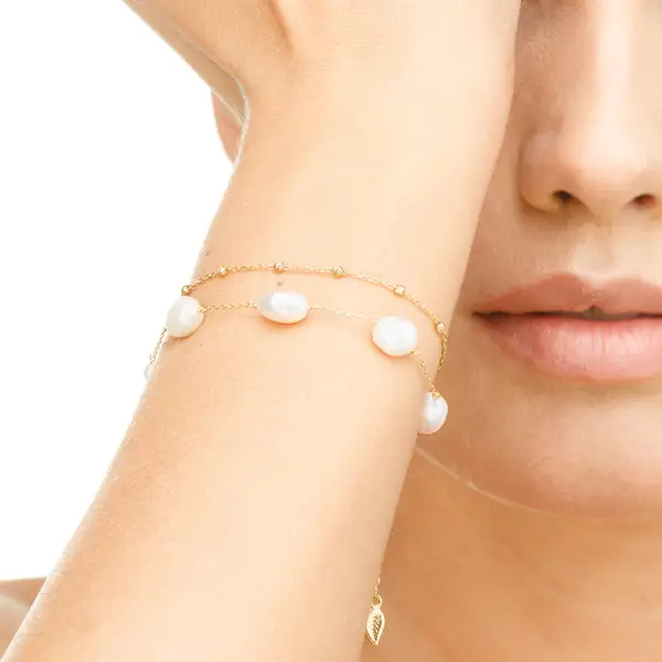 Leaf Jewelry Armkette Beads, 14K Gelbgold Zeitbegrenzte Promotion