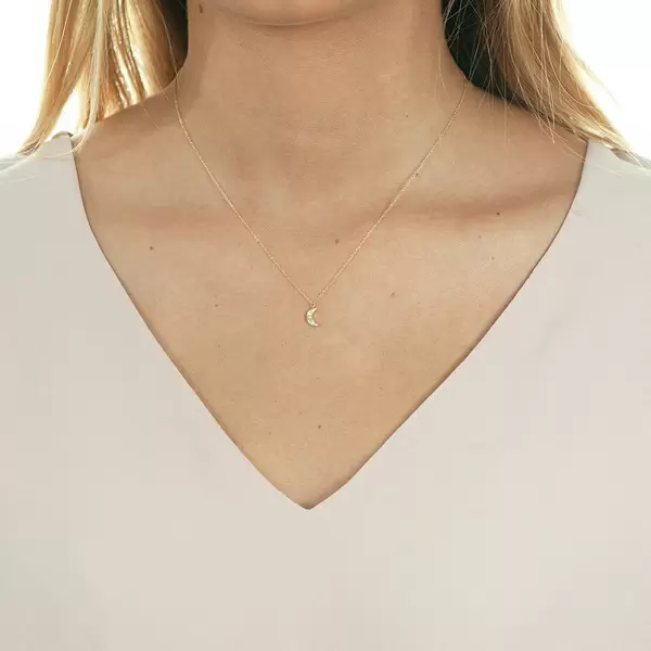 Leaf Jewelry Halskette Halbmond, 18 K Gelbgold Bis zu 60% Rabatt