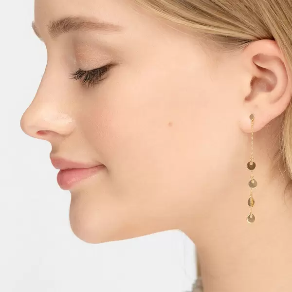 Leaf Jewelry Ohrringe Platelet Kette, 14 K Gelbgold Nur für heute
