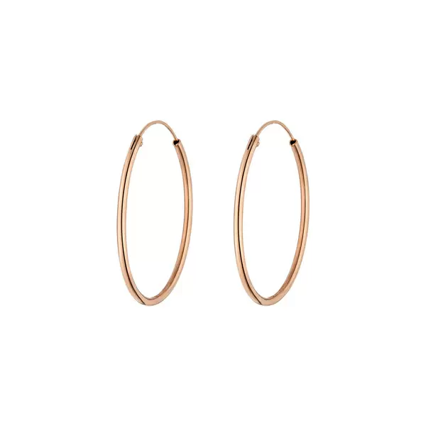 Leaf Jewelry Creole Rund L, 40mm, 14 K Rosegold Bis zu 55% Rabatt