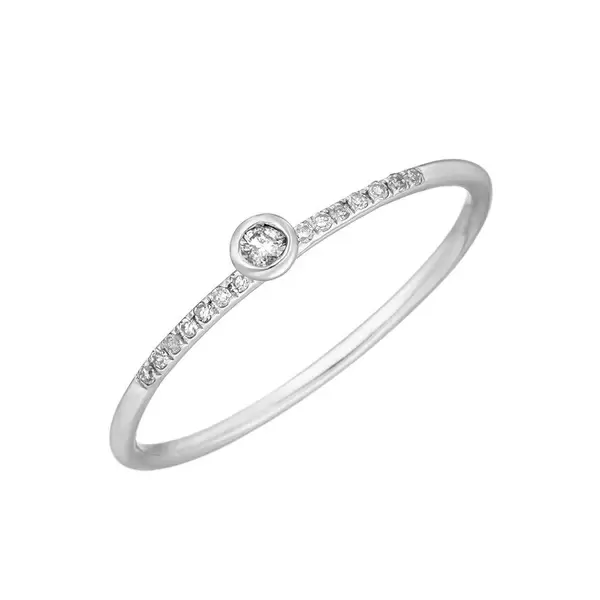 Leaf Jewelry Ring Petite, White Diamond, 14 K Weißgold Discount Store für neue Produkte