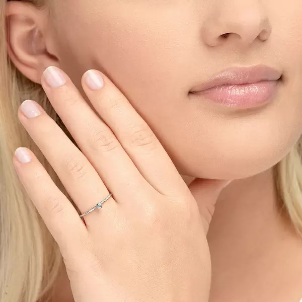 Leaf Jewelry Ring Petite, White Diamond, 14 K Weißgold Discount Store für neue Produkte