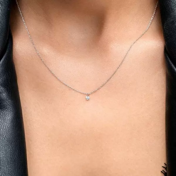 Leaf Jewelry Halskette Pure Diamant, 18 K Weißgold Super Rabatt