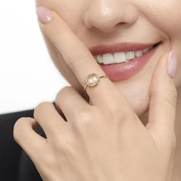 Leaf Jewelry Ring Grüner Amethyst, 14 K Gelbgold, Clearance-Verkauf