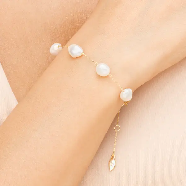 Leaf Jewelry Armkette Barock Pearls, 14K Gelbgold Begrenzt auf 3 Tage