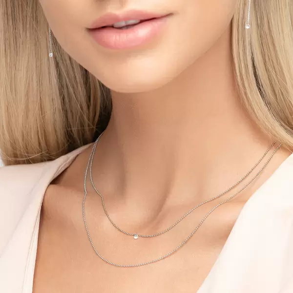Leaf Jewelry Halskette Pure Double, Diamant, 14 K Weißgold Black Friday Preise