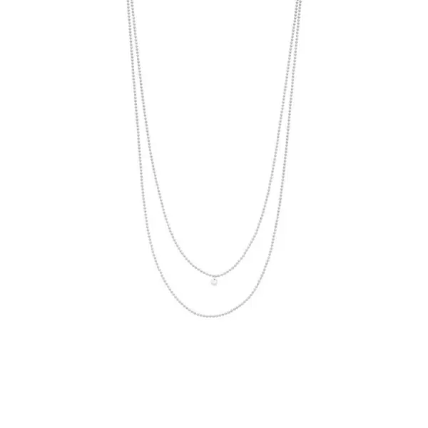 Leaf Jewelry Halskette Pure Double, Diamant, 14 K Weißgold Black Friday Preise