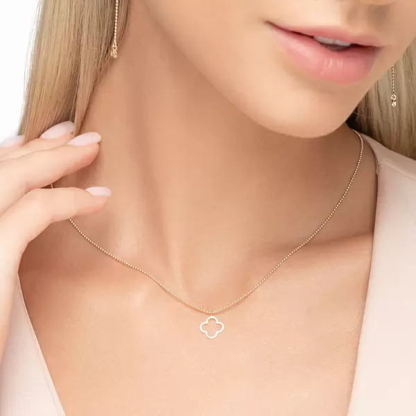 Leaf Jewelry Halskette GENTLE CLOVER, 14 K Gelbgold 50% Rabatt für begrenzte Zeit