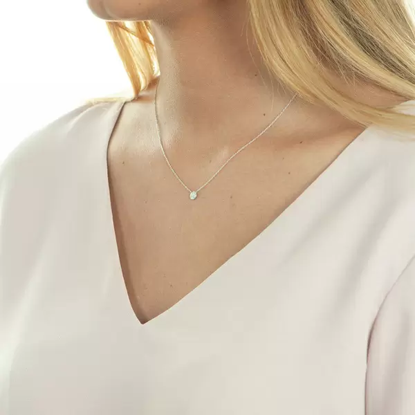 Leaf Jewelry Halskette Pavé mit Diamanten, 18 K Weissgold Online