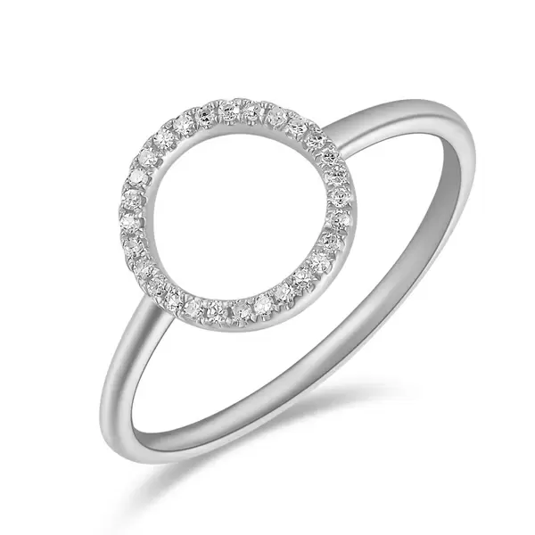 Leaf Jewelry Ring Circle mit Diamanten, 18 K Weißgold Auslauf