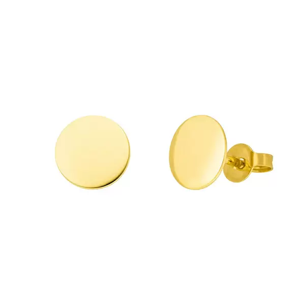 Leaf Jewelry Ohrstecker Disc 8 mm, 14 K Gelbgold Schlussverkauf