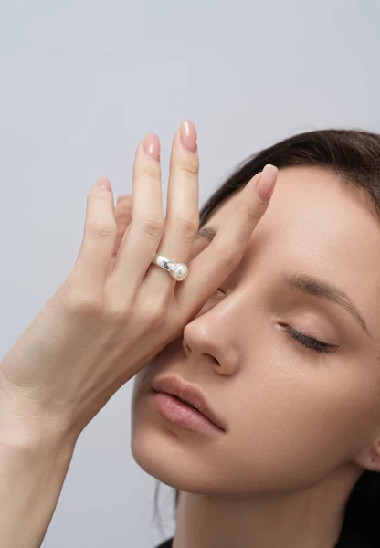 Leslii Ring silber Perle Zeitbegrenzte Promotion