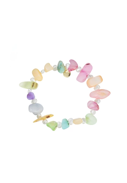 Leslii Armband Perlmutt-Splitter Perlen Bunt im Angebot