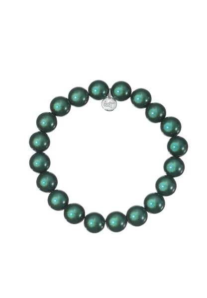 Leslii Reflective Pearl Perlen-Armband Magic 3D-Effekt Ø 10mm Petrol Schlussverkauf