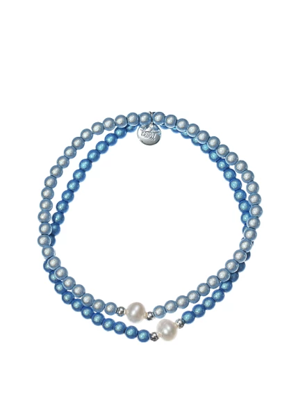 Leslii Reflective Pearl Perlen-Armband Magic 3D-Effekt ⌀ 4mm in Blau Sonderangebot
