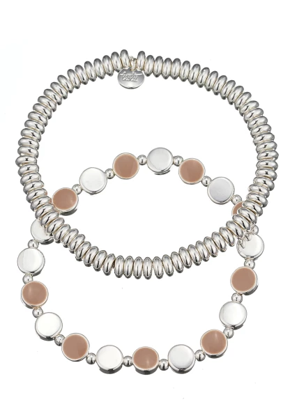 Leslii Armband Set Metallringe und Scheiben | Silber Blitzangebot