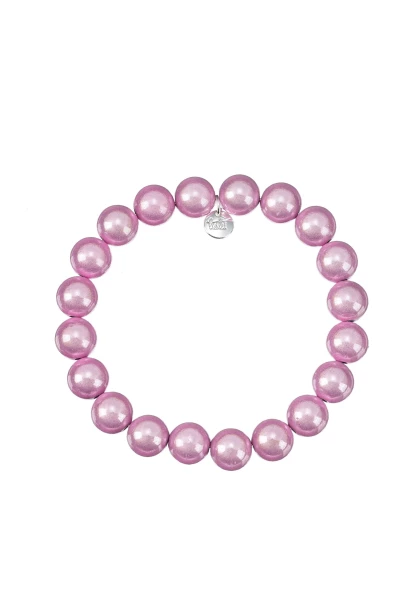 Leslii Reflective Pearl Perlen-Armband Magic 3D-Effekt Ø 10mm Rosa 50% Rabatt mit kostenlosem Versand