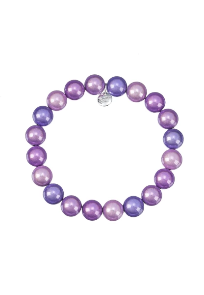 Leslii Reflective Pearl Perlen-Armband Magic 3D-Effekt Ø 10mm in Lila Clearance-Verkauf