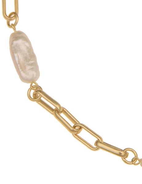 Leslii Kurze Halskette Premium Perlen Gold Weiß Kostenloser Versand international