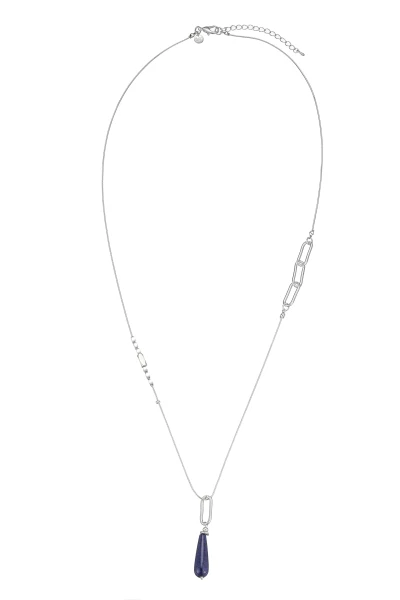 Leslii Lange Halskette Stein-Anhänger Blau Black Friday Preise