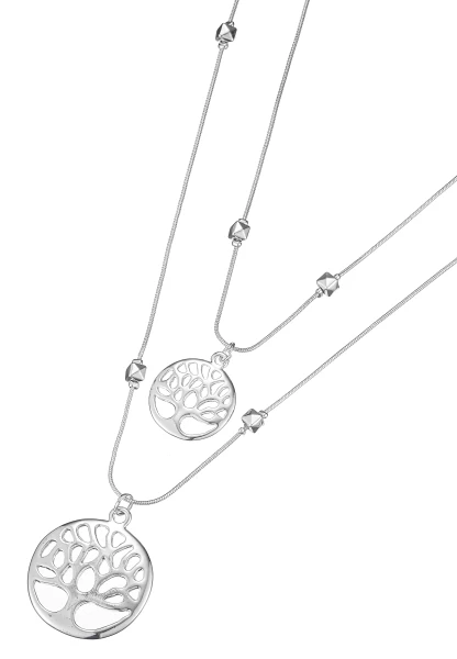 Leslii Lange Halskette Lebensbaum Layering in Silber Online