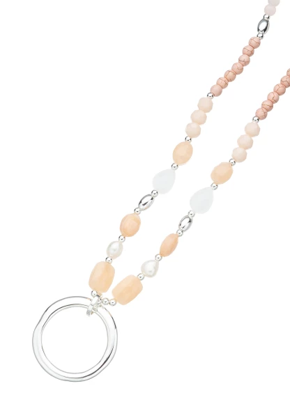 Leslii Lange Halskette Steine in Rosa Hotsell