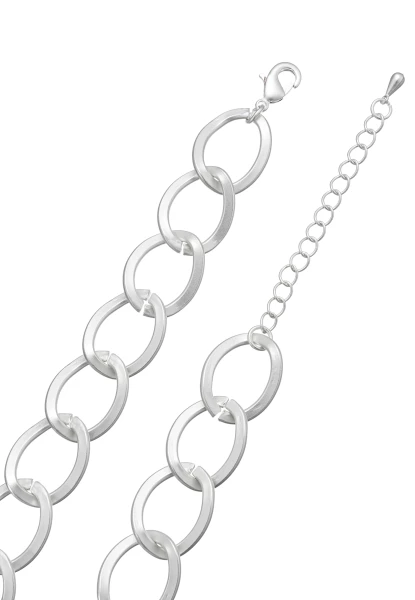 Leslii Kurze Halskette Statement Glieder Silber Bunt im Angebot