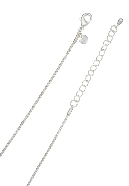 Leslii Lange Halskette Matt Oval Silber Schwarz Schlussverkauf