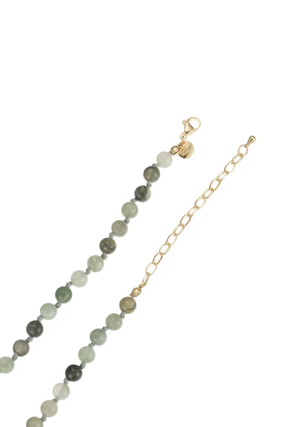 Leslii Kurze Kette Blatt Stein-Kugeln Grün Gold Flash Sale