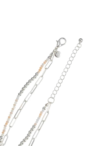 Leslii Kurze Kette Layering Glasperlen Beige Begrenztes Angebot