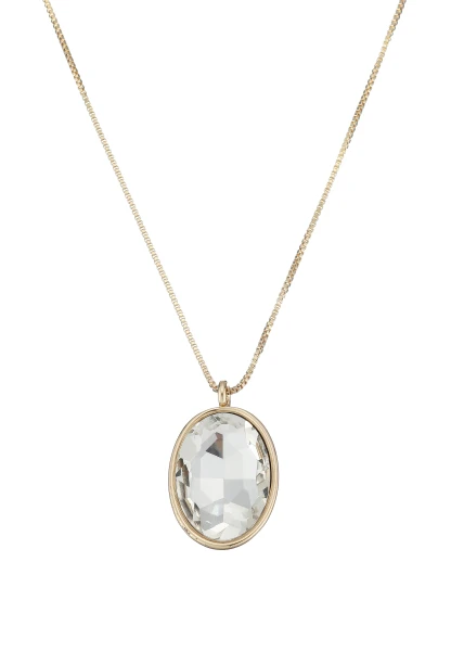 Leslii Lange Kette Oval Glasstein Gold Heißer Verkauf