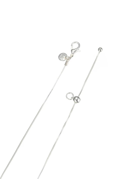 Leslii Kurze Kette Oval Glasstein Silber Top Angebot