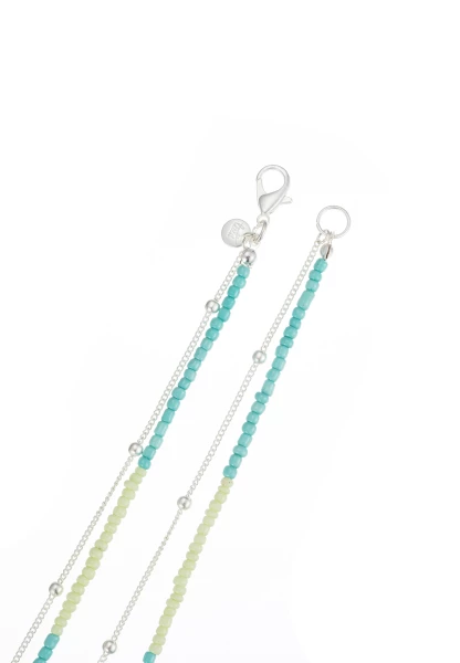 Leslii Lange Halskette Layering Glasperlen Türkis Grün Blitzangebot