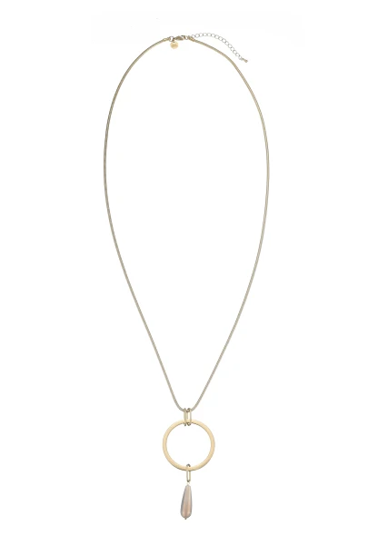 Leslii Lange Kette Ring Tropfen Edelstahl Gold Neuheiten