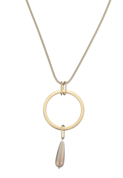 Leslii Lange Kette Ring Tropfen Edelstahl Gold Neuheiten