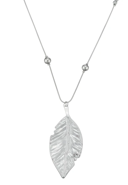 Leslii Lange Kette Blatt Edelstahl Silber Saisonale Angebote