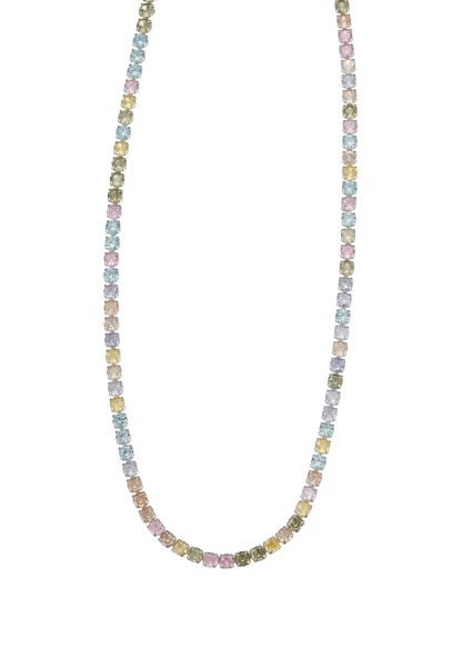 Leslii kurze Halskette Stainless Kristall versilbert Rainbow Begrenzte Freigabe